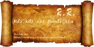 Rákóczi Rozália névjegykártya