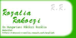 rozalia rakoczi business card