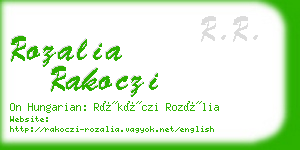 rozalia rakoczi business card